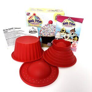 Big Top Giant Cupcake Silicone Mold Muffin Pan 3 Pc. Baking Set